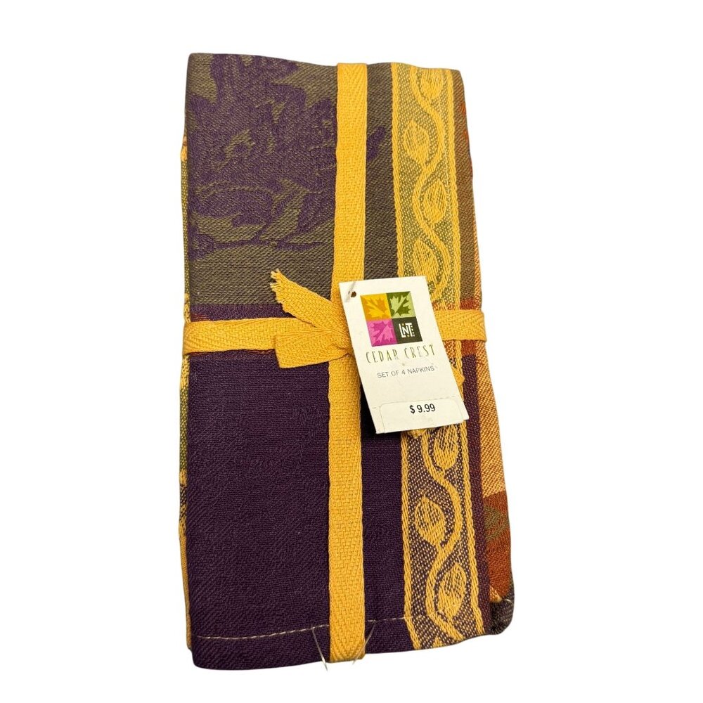 Cedar Crest Yarn Dyed Cotton Woven Jacquard Set Of 4 Napkins Linens-N-Things